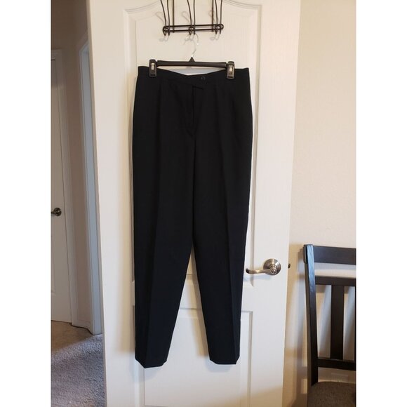 Jones New York, black 100% pure new wool straight leg pants with lining, size 14 - Picture 1 of 8